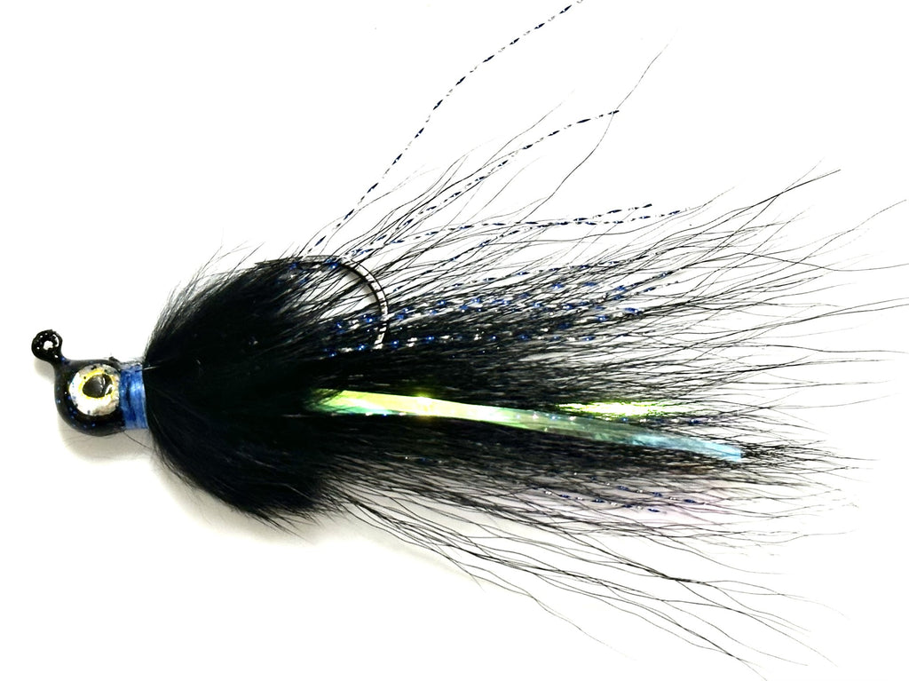 Reel Nautical Bucktail Jigs Buck and Bunny Black 1/4 oz.