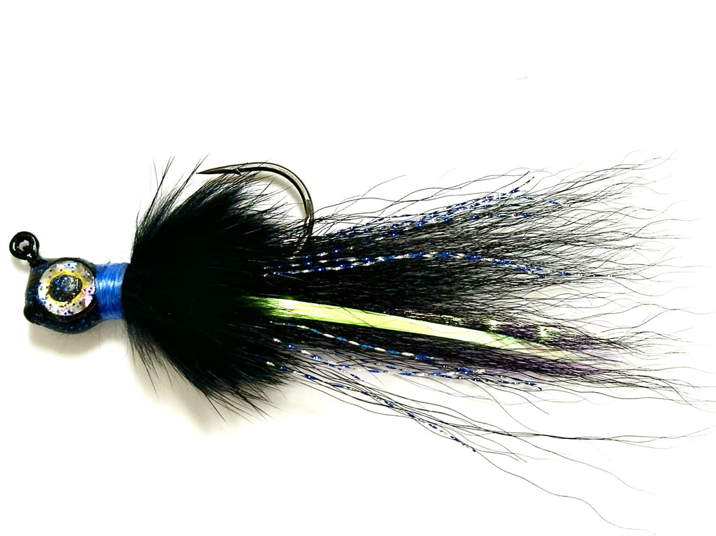 Reel Nautical Bucktail Jigs Buck and Bunny Black 3/8 oz.