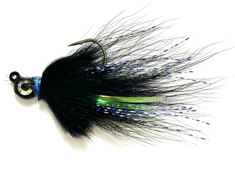 Reel Nautical Bucktail Jigs Buck and Bunny Black 1/8 oz.
