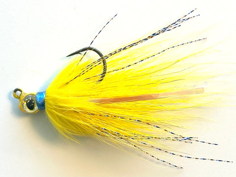 Reel Nautical Bucktail Jigs Buck and Bunny Yellow 1/8 oz.
