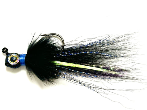 Reel Nautical Bucktail Jigs Buck and Bunny Black 3/8 oz.