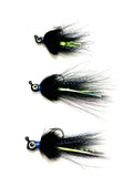 Reel Nautical Bucktail Jigs Buck and Bunny Black 3/8 oz.