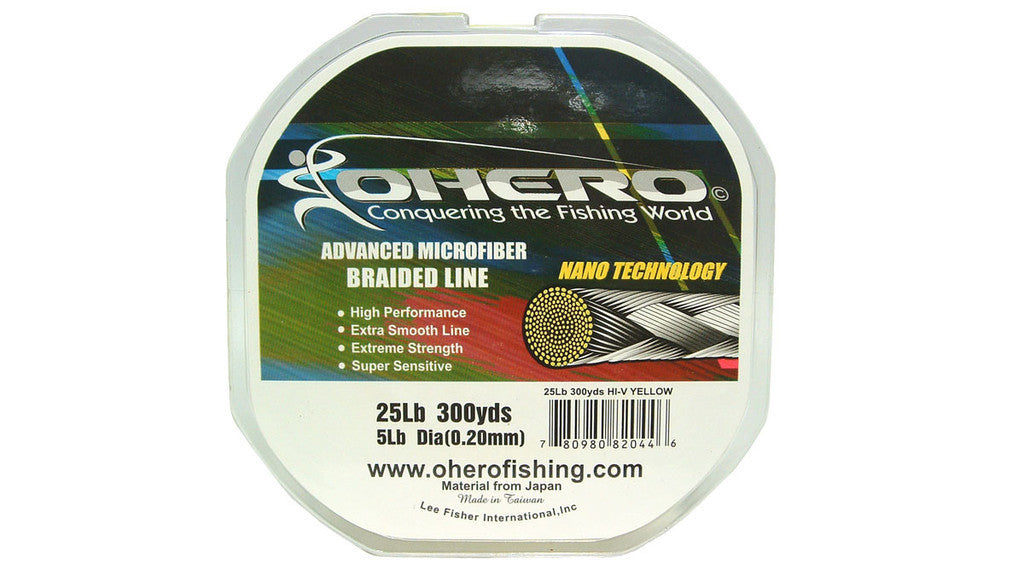 OHERO Advanced Microfiber Braided Fishing Line 300 yard Spools